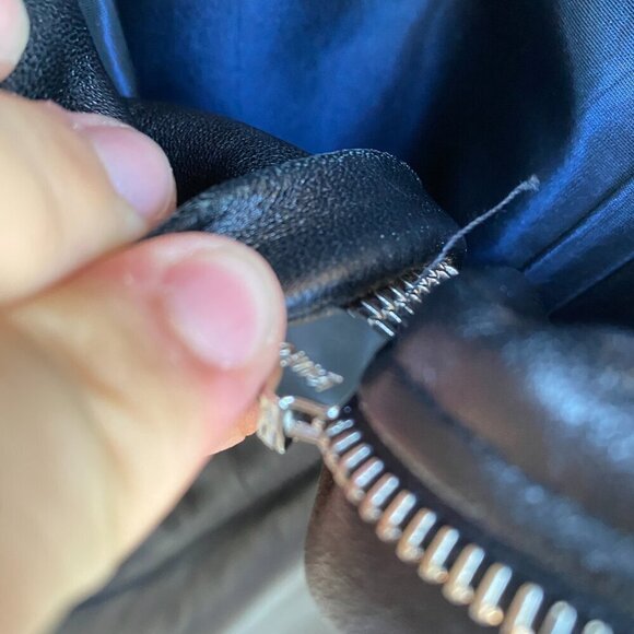 Vintage 1980s Hugo Boss Leather Jacket W/ Lampo Zipper Large Black - Picture 13 of 16